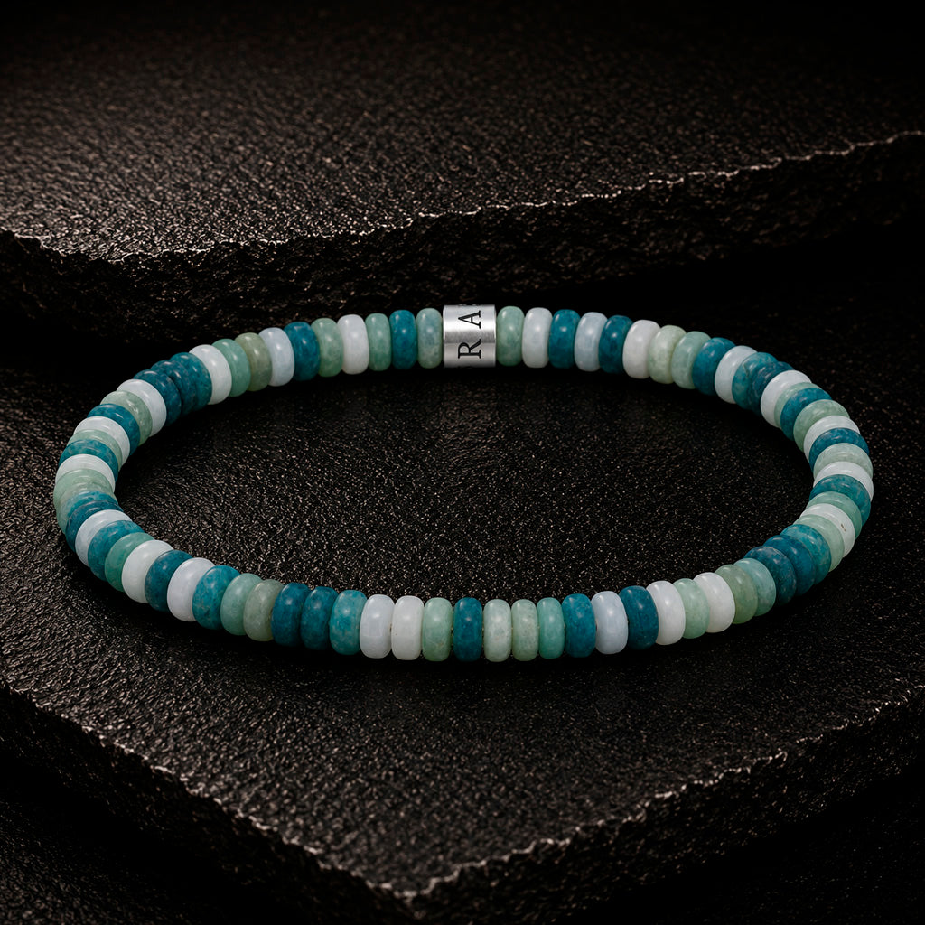 Frank 1967 Multicolor Disc-Beads 6 mm Armband mit Edelstahl-Mittelstück