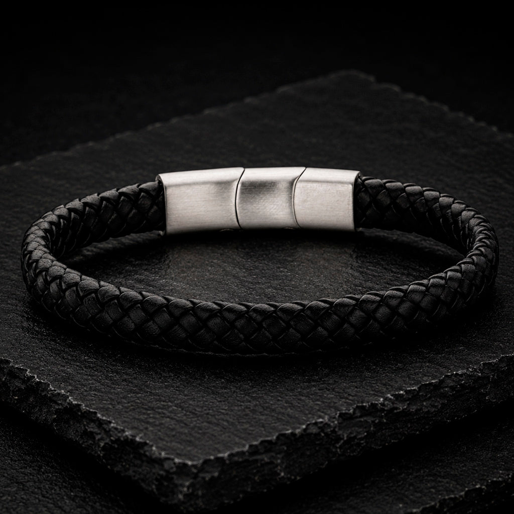 Frank 1967 Trio Line Lederarmband von MANAVARO in Schwarz, Blau oder Schwarz/Braun