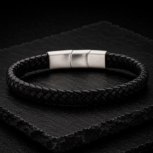 Frank 1967 Trio Line Lederarmband von MANAVARO in Schwarz, Blau oder Schwarz/Braun