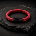 Braid Lock Red - Geflochtenes Lederarmband Herren Magnetverschluss