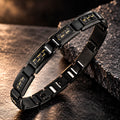 Carbon Gold Steel Armband aus Edelstahl mit PVD-Beschichtung und Carbon-Einlagen in schwarz