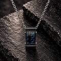 Carbon Blue Steel Kette aus Edelstahl mit Carbon-Einlagen