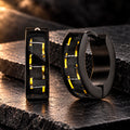 Edle Carbon Yellow Steel Creolen aus Edelstahl mit PVD-Beschichtung
