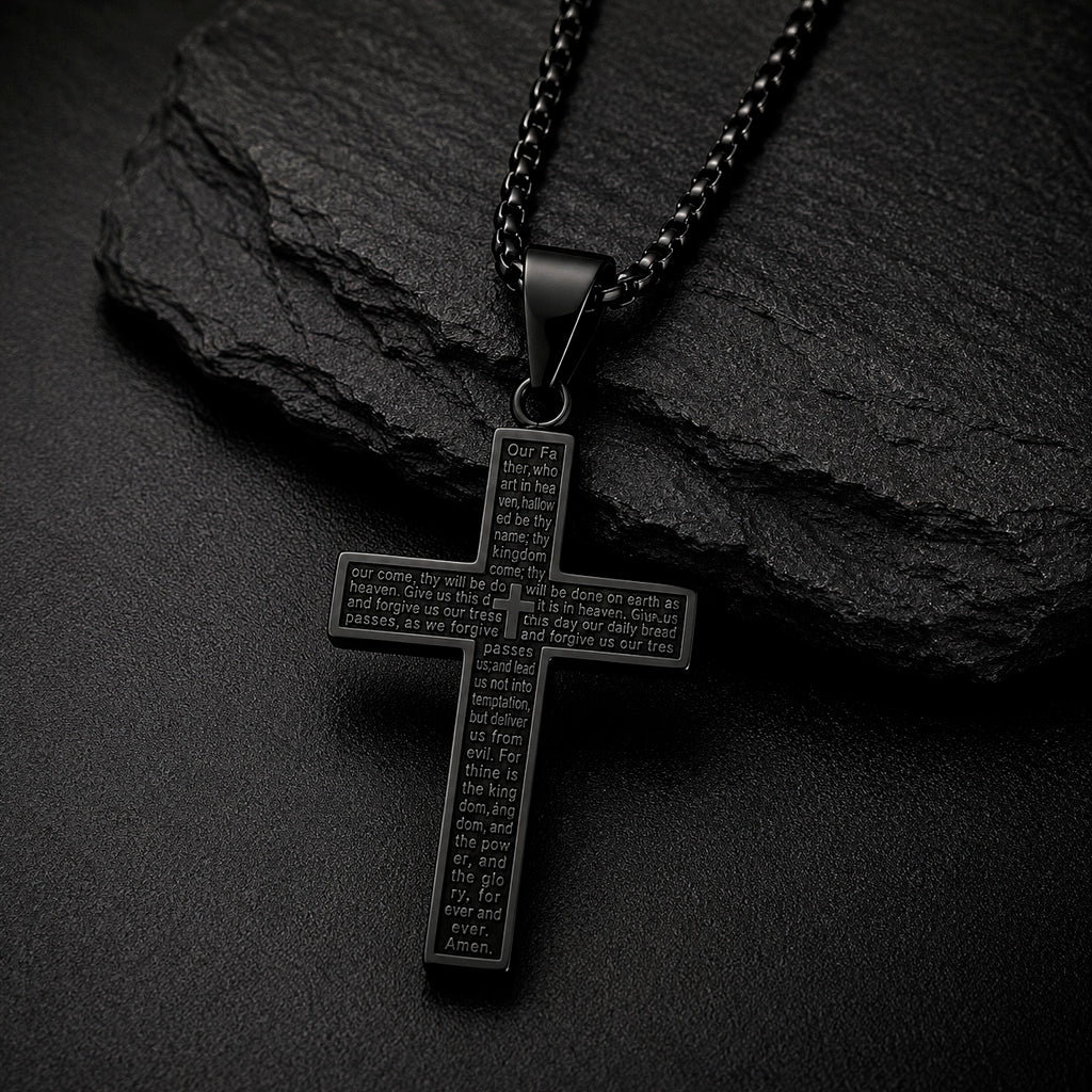 Cross 60 - Halskette Edelstahl Kreuz-Anhänger 60 cm | 3 Farben
