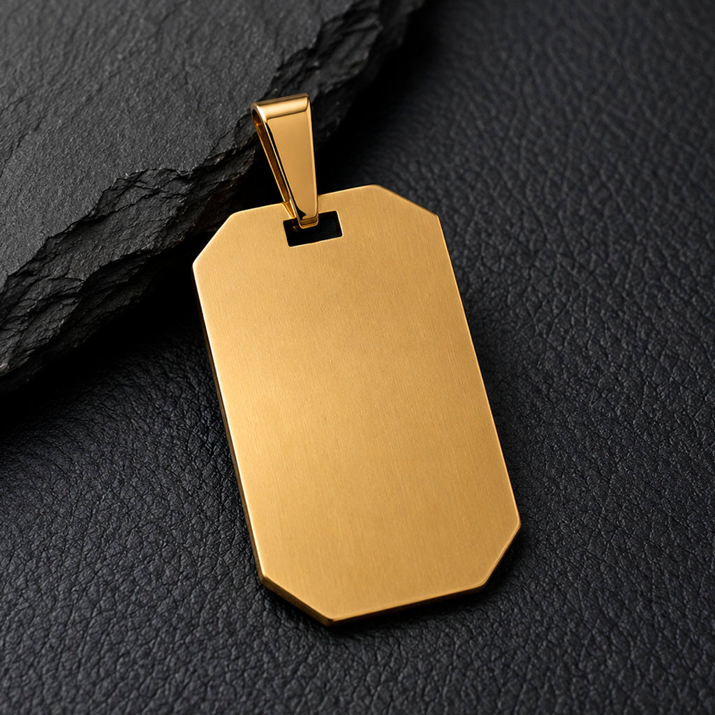 Dog Tag 55 von MANAVARO - gravierbare Edelstahl Halskette