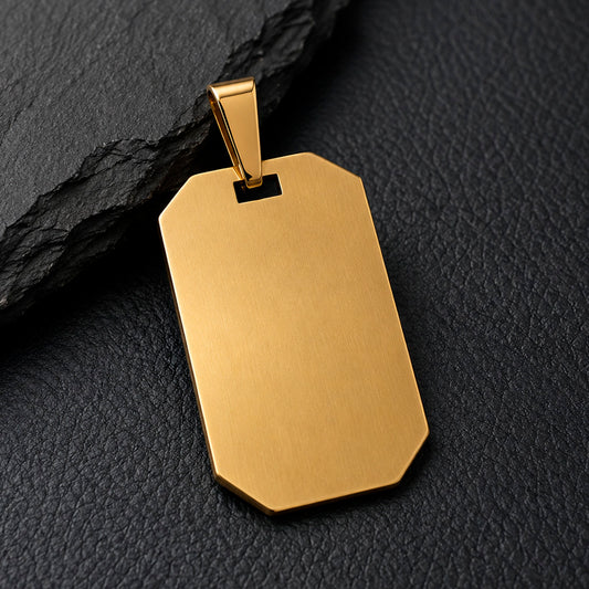Dog Tag 55 von MANAVARO - gravierbare Edelstahl Halskette