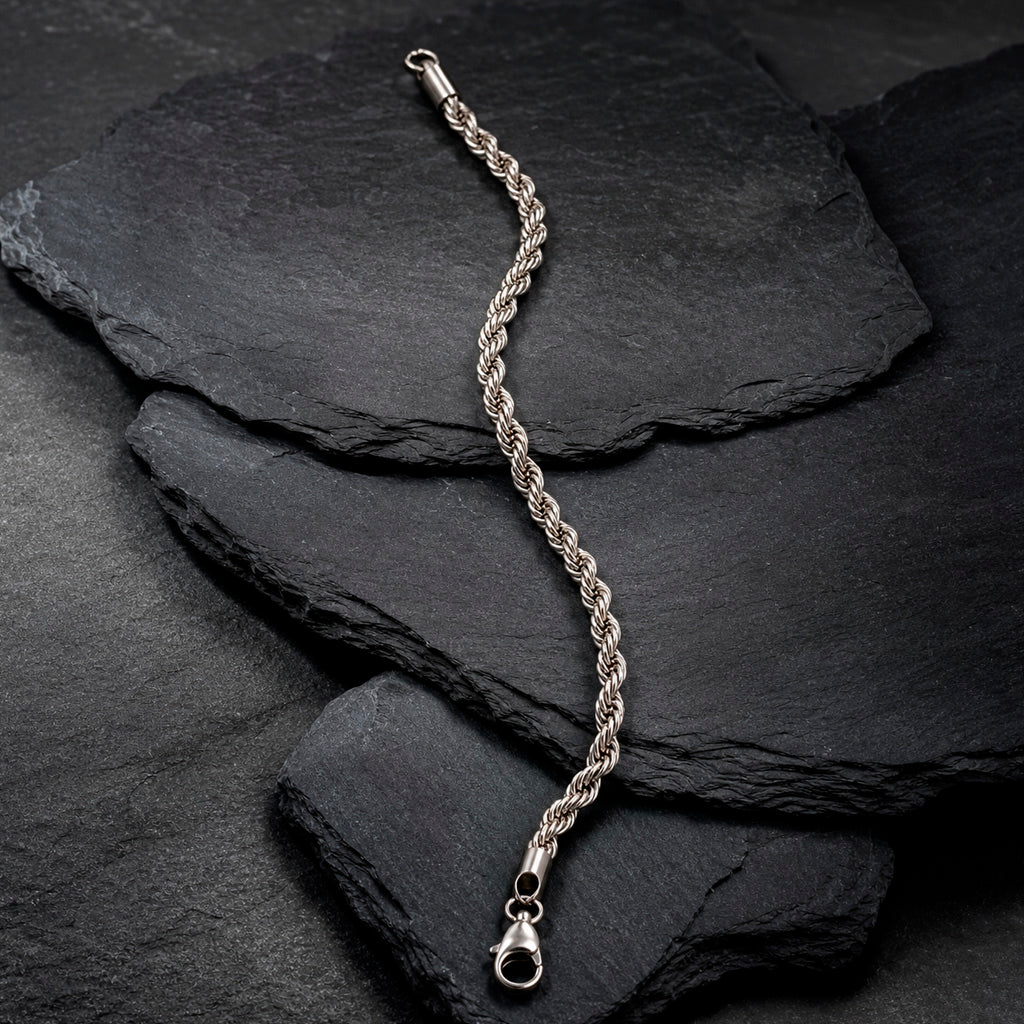 Rope Steel - Edelstahl-Kettenarmband im Kordeldesign für Herren