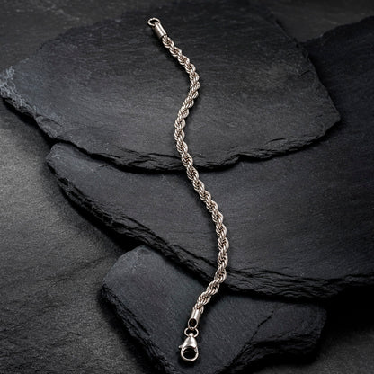 Rope Steel - Edelstahl-Kettenarmband im Kordeldesign für Herren