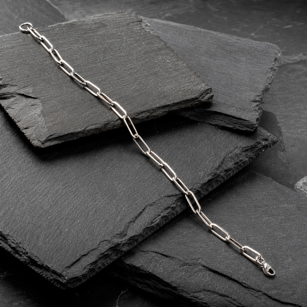 Urban Clip - Edelstahl-Armband für Herren im Paperclip-Style mit Karabinerverschluss