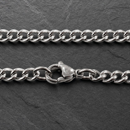 Herren Halskette mit Karabiner Verschluss auf Schieferplatte