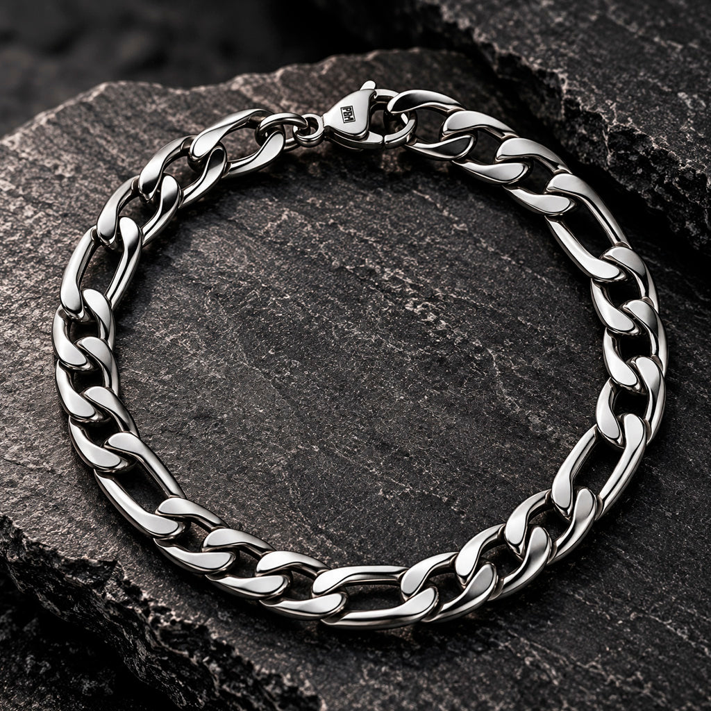 Steel Figaro Line Armband Edelstahl 21 cm
