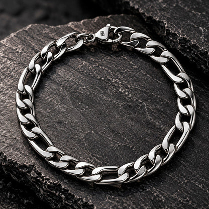 Steel Figaro Line Armband Edelstahl 21 cm