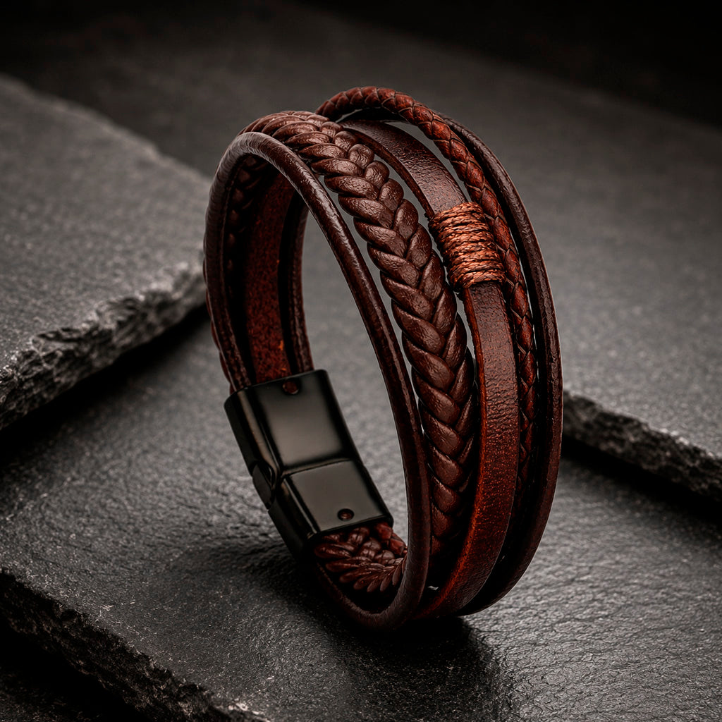 Five Braid Rope Herrenarmband von MANAVARO mit gravierbarem Design