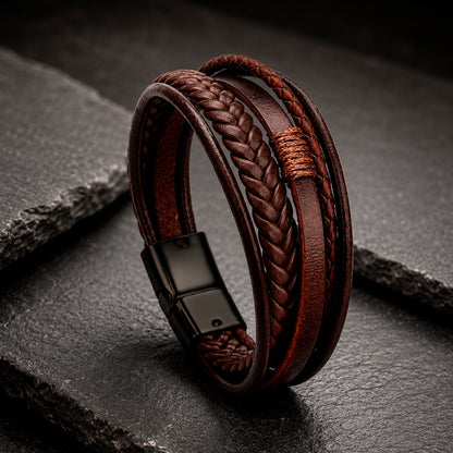 Five Braid Rope Herrenarmband von MANAVARO mit gravierbarem Design