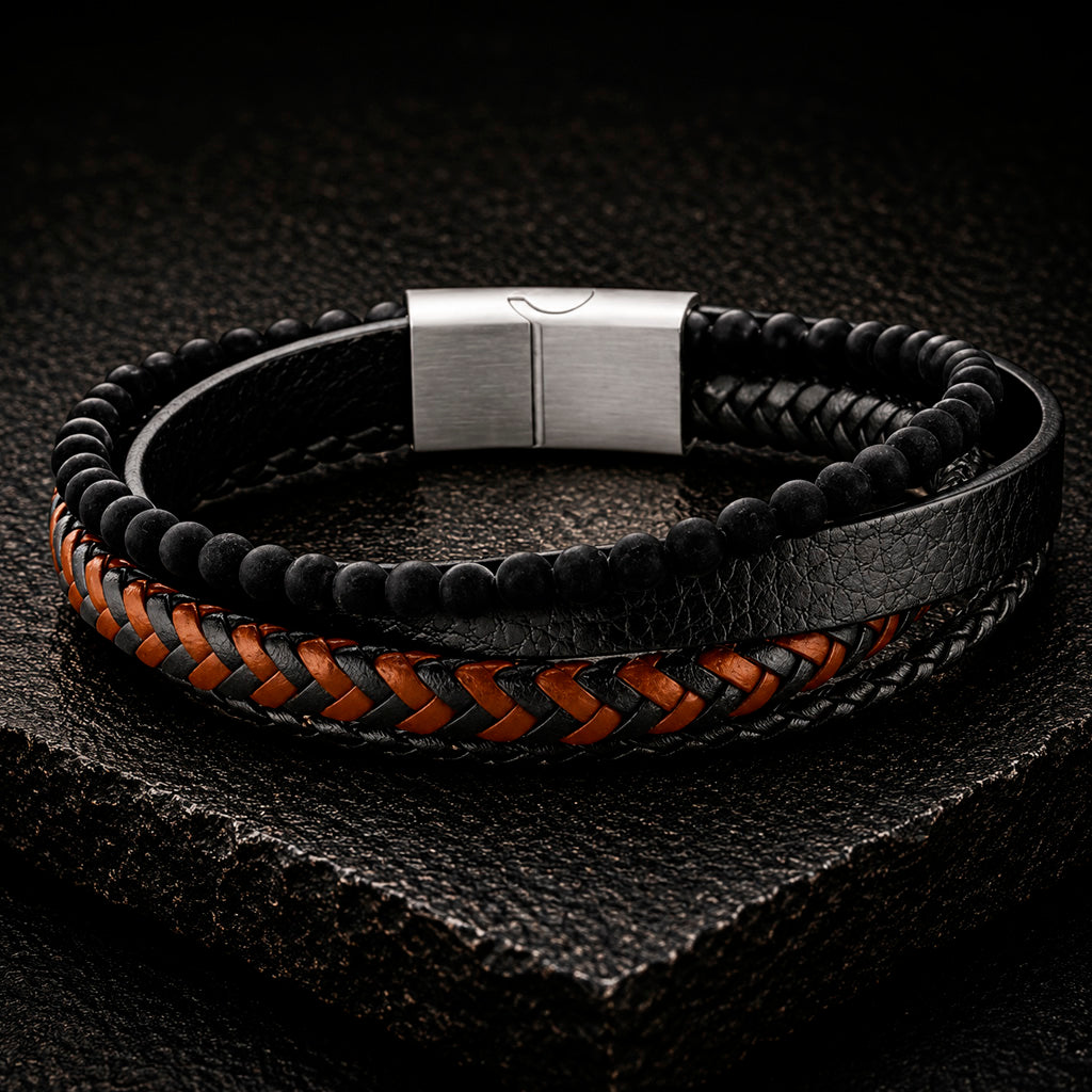 Frank 1967 Noir Lederarmband von MANAVARO in attraktiven Farben