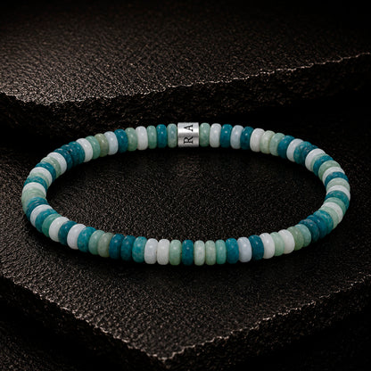 Frank 1967 Multicolor Disc-Beads 6 mm Armband mit Edelstahl-Mittelstück