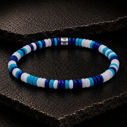 Frank 1967 Multicolor Disc-Beads 6 mm Armband mit Edelstahl-Mittelstück