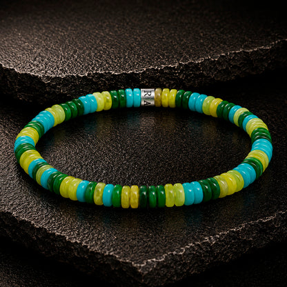 Frank 1967 Multicolor Disc-Beads 6 mm Armband mit Edelstahl-Mittelstück