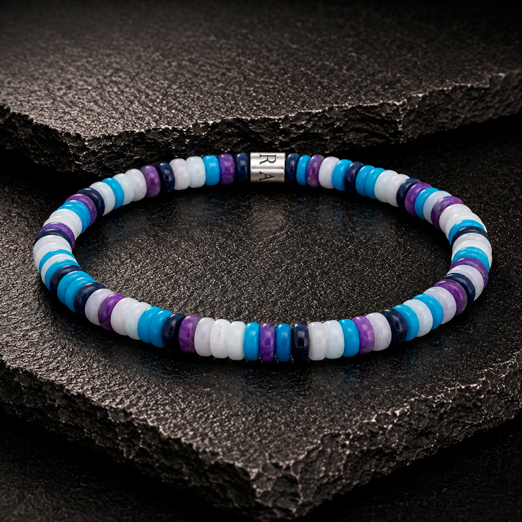Frank 1967 Multicolor Disc-Beads Armband mit Edelstahl-Mittelstück
