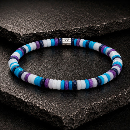 Frank 1967 Multicolor Disc-Beads Armband mit Edelstahl-Mittelstück