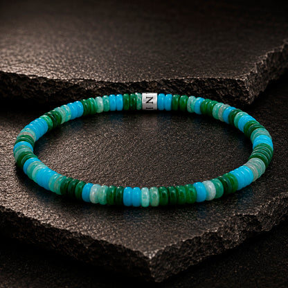 Frank 1967 Multicolor Disc-Beads 6 mm Armband mit Edelstahl-Mittelstück