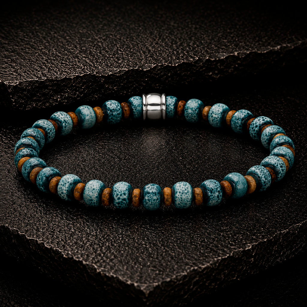 Frank 1967 ColorSphere Beads Armband mit Edelstahl und Keramiksteinen