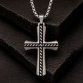 Frank 1967 Cross Line Halskette aus Edelstahl mit Kreuzanhänger