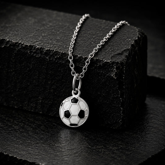 Fußball Anhänger aus 925 Sterlingsilber mit Kette von MANAVARO