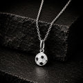 Ball Mini 925 - Fußball Anhänger 6 mm & Kette 925 Silber rhodiniert