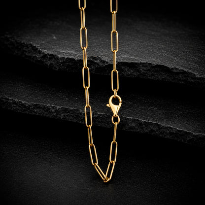 Gold Link – 925 Silber vergoldet Gliederkette 45–60 cm