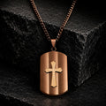 Steel Plate Cross - Herren Halskette Edelstahl Panzerkette 50 cm