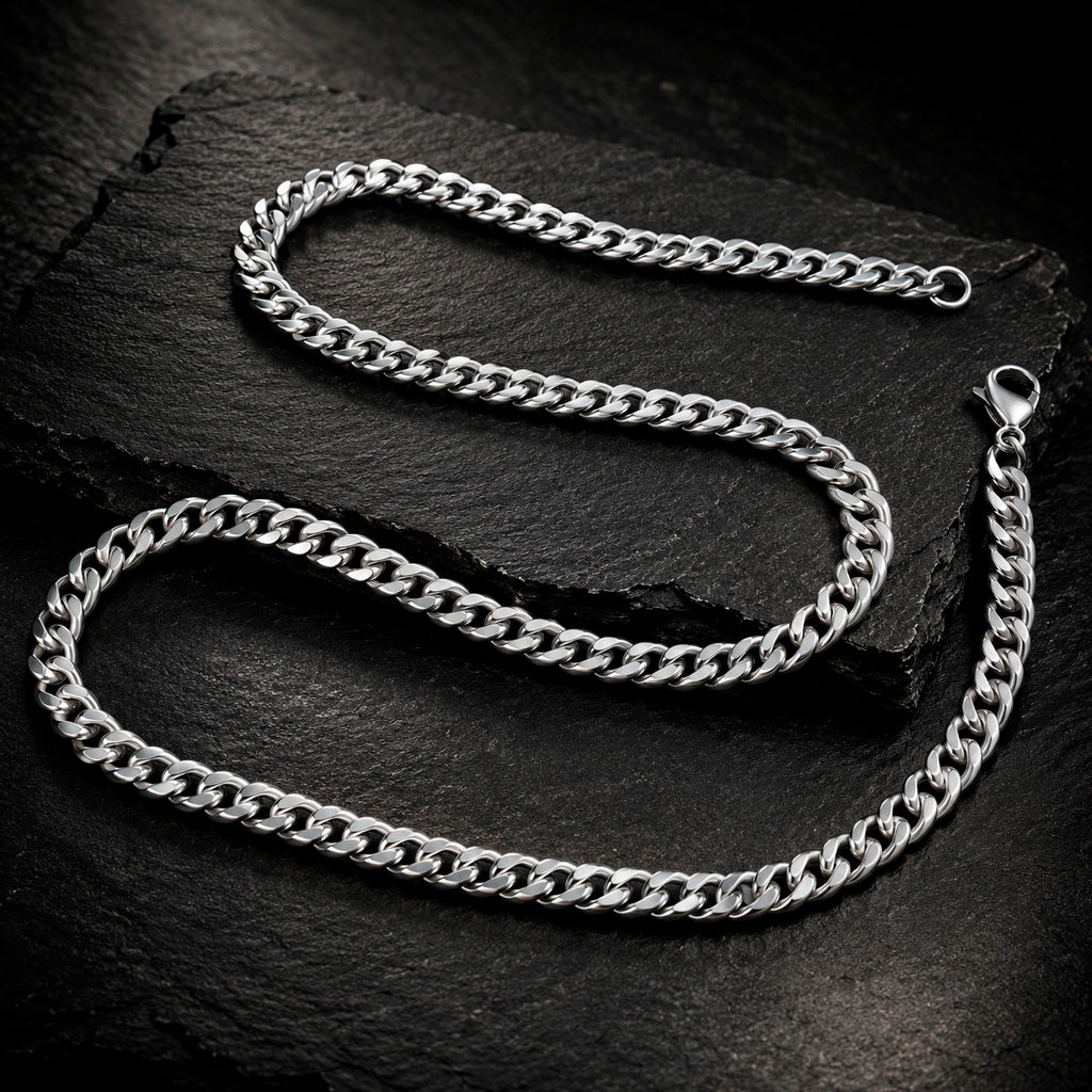 Silver Chain 2.2 von MANAVARO - elegante Edelstahl Panzerkette für Herren