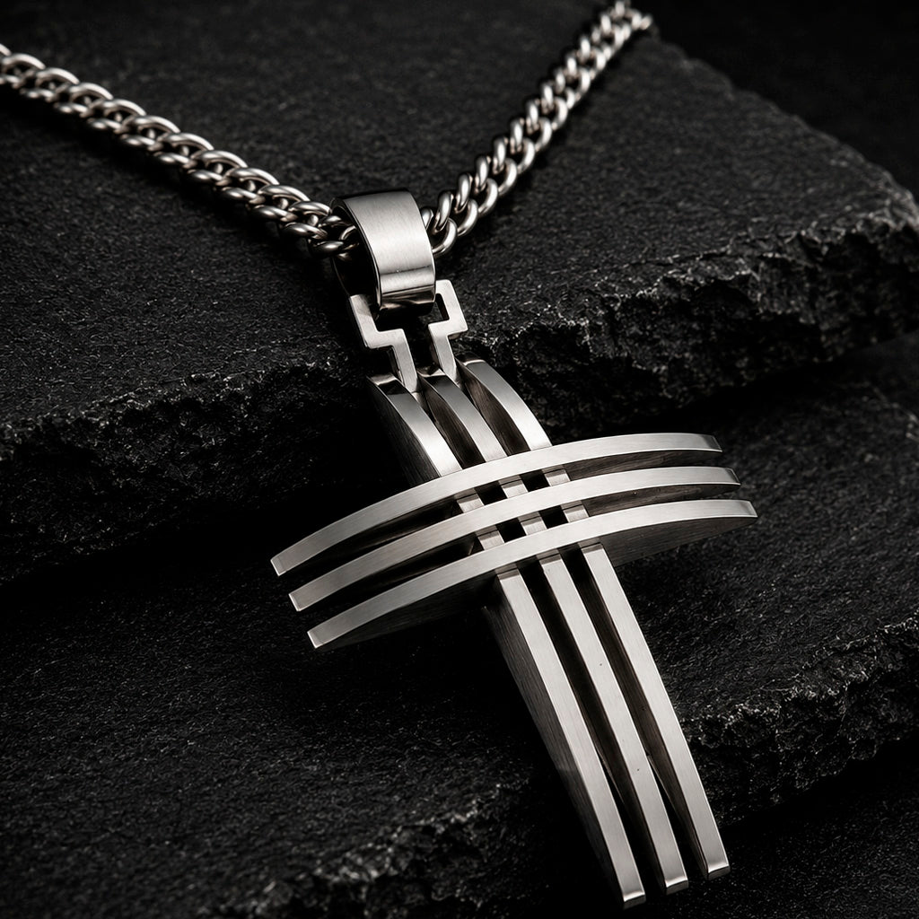 Zeeme Cross - Halskette Edelstahl Kreuz-Anhänger 50 cm