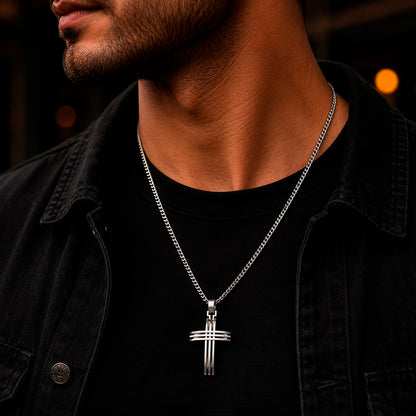 Zeeme Cross - Halskette Edelstahl Kreuz-Anhänger 50 cm