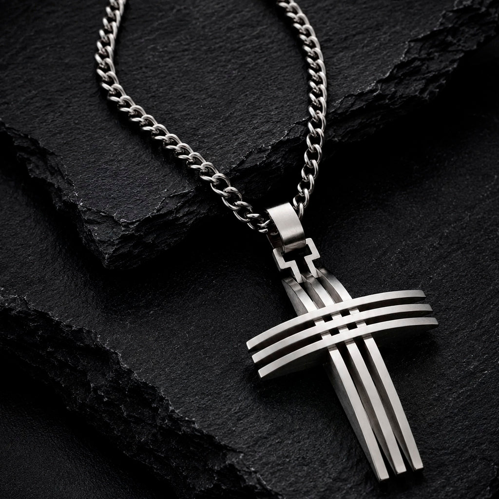 Zeeme Cross - Halskette Edelstahl Kreuz-Anhänger 50 cm