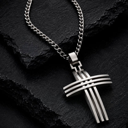 Zeeme Cross - Halskette Edelstahl Kreuz-Anhänger 50 cm