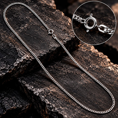 Silver Panzer Line Kette 925 Silber rhodiniert 38 cm bis 80 cm mit Federring