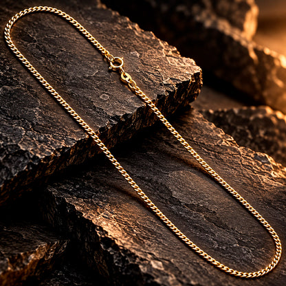 Gold Panzer Line Kette 333 Gelbgold von MANAVARO, elegant und stilvoll