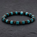 Frank 1967 Stone Core - Herrenarmband Naturstein 6 mm & Edelstahl