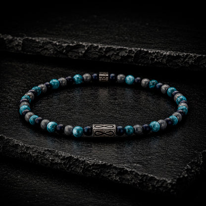 Frank 1967 - Jungenarmband Edelstahl geschwärzt 4 mm | Naturstein