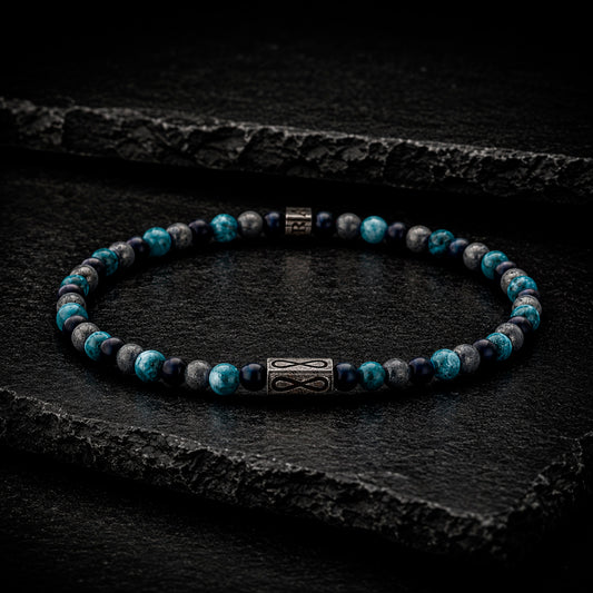 Frank 1967 Jungenarmband aus Edelstahl und Natursteinen