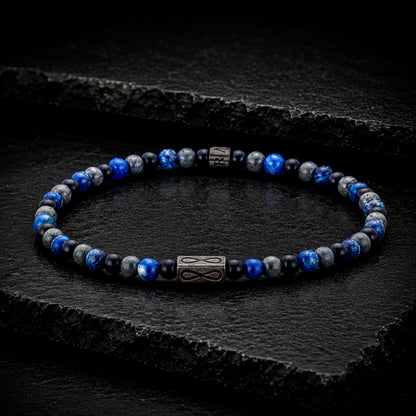 Frank 1967 - Jungenarmband Edelstahl geschwärzt 4 mm | Naturstein