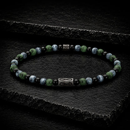 Frank 1967 - Jungenarmband Edelstahl geschwärzt 4 mm | Naturstein
