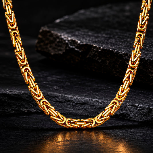 Gold King 4.0 Königskette aus 925 Silber mit Goldveredlung