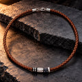 Leather Steel Chain Kette aus Leder und Edelstahl von MANAVARO