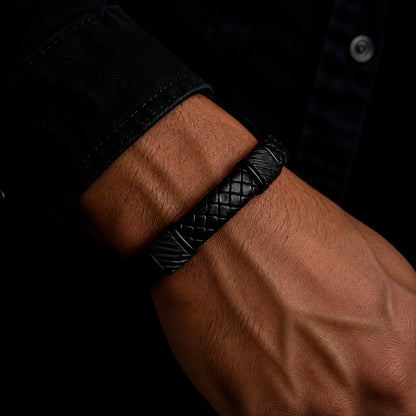 Bead Leather Brown - Lederarmband Herren mit Edelstahl Beads