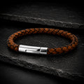 Frank 1967 Slim Leather Armband für Herren aus Echtleder mit Edelstahlverschluss