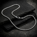 Rope Steel Long - Kordel Halskette Edelstahl 60 cm | Silber, Gold & Schwarz