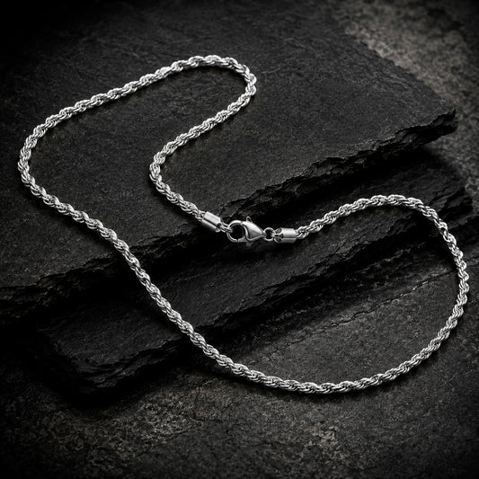 Rope Steel Long - Kordel Halskette Edelstahl 60 cm | Silber, Gold & Schwarz
