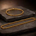Frank 1967 Gold Line Set Halskette und Armband aus Edelstahl